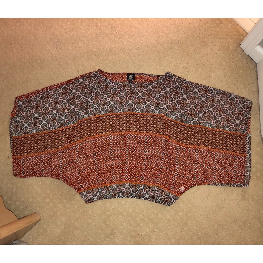 Orange sheer circle blouse